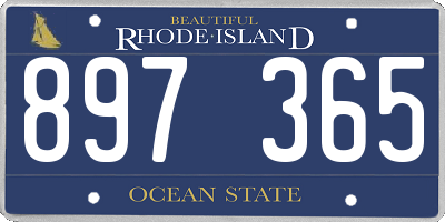 RI license plate 897365