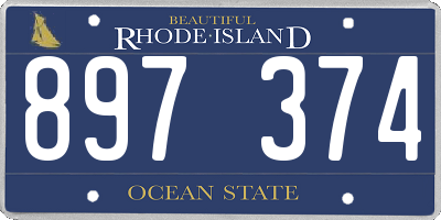 RI license plate 897374