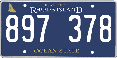RI license plate 897378