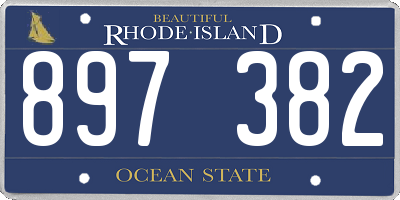 RI license plate 897382