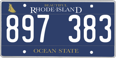 RI license plate 897383