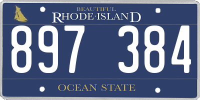 RI license plate 897384