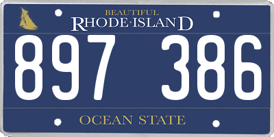 RI license plate 897386