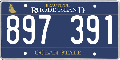 RI license plate 897391