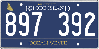 RI license plate 897392