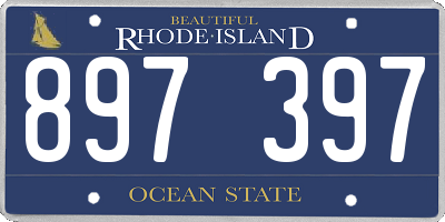 RI license plate 897397