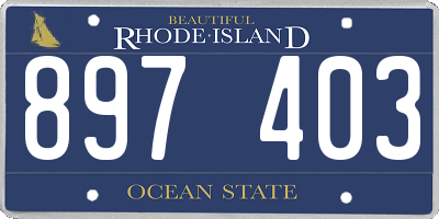 RI license plate 897403