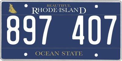 RI license plate 897407