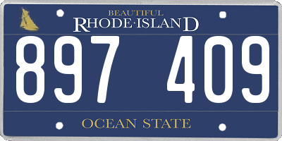 RI license plate 897409