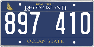 RI license plate 897410
