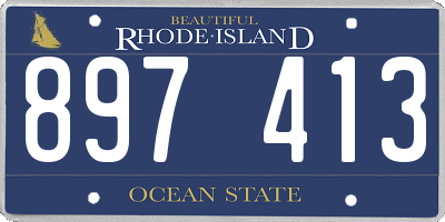 RI license plate 897413