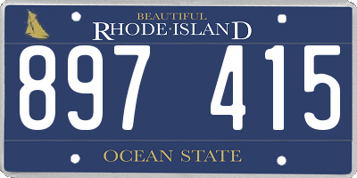 RI license plate 897415