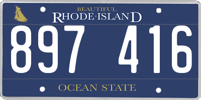 RI license plate 897416