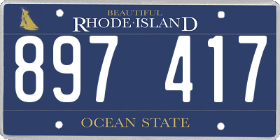 RI license plate 897417