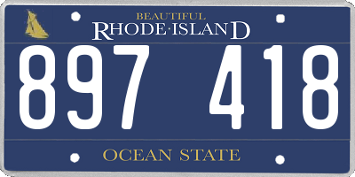 RI license plate 897418