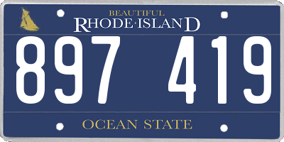 RI license plate 897419
