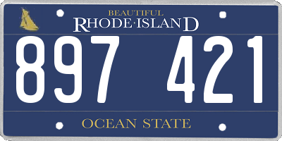 RI license plate 897421
