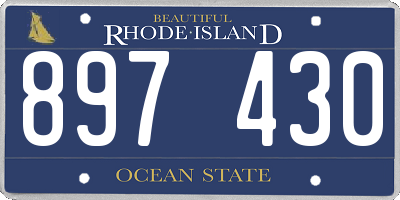 RI license plate 897430