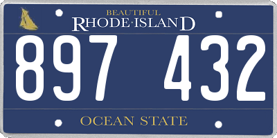 RI license plate 897432