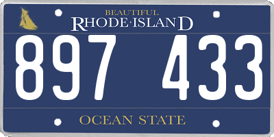 RI license plate 897433