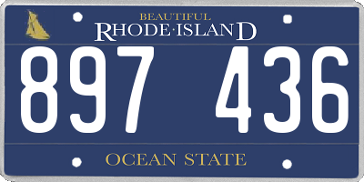 RI license plate 897436