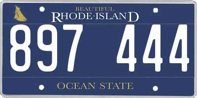 RI license plate 897444