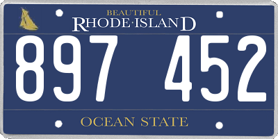 RI license plate 897452