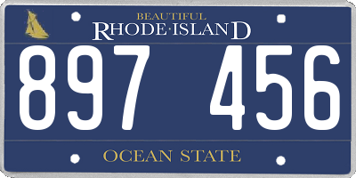 RI license plate 897456