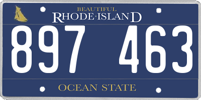 RI license plate 897463