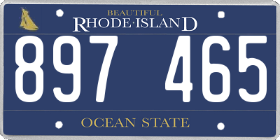 RI license plate 897465