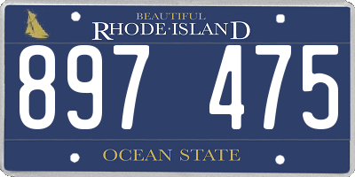 RI license plate 897475