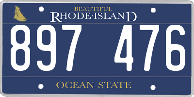 RI license plate 897476