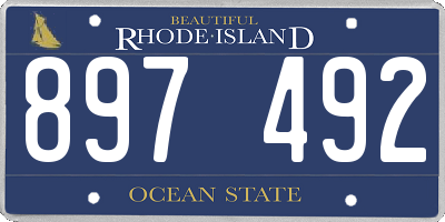 RI license plate 897492