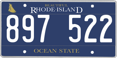 RI license plate 897522