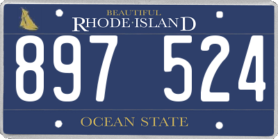RI license plate 897524