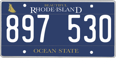 RI license plate 897530