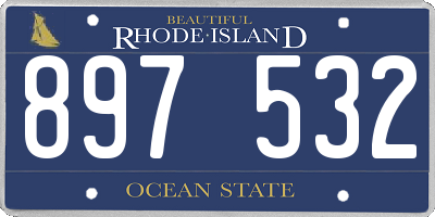 RI license plate 897532