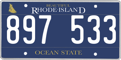 RI license plate 897533