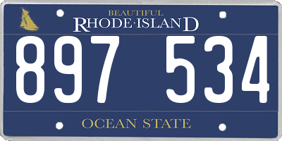 RI license plate 897534
