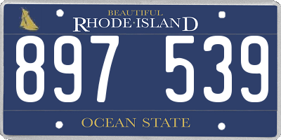 RI license plate 897539