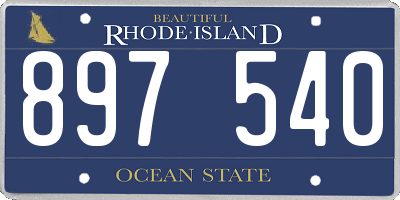 RI license plate 897540