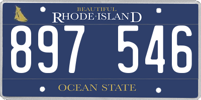 RI license plate 897546