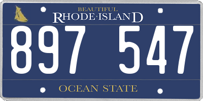 RI license plate 897547