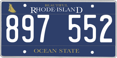 RI license plate 897552