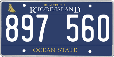 RI license plate 897560