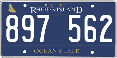 RI license plate 897562