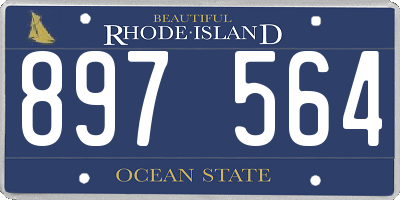 RI license plate 897564