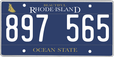 RI license plate 897565