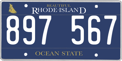 RI license plate 897567
