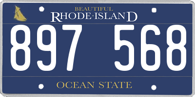 RI license plate 897568